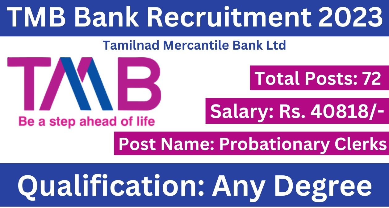 Tmb Bank Recruitment Posts For Probationary Clerks Check