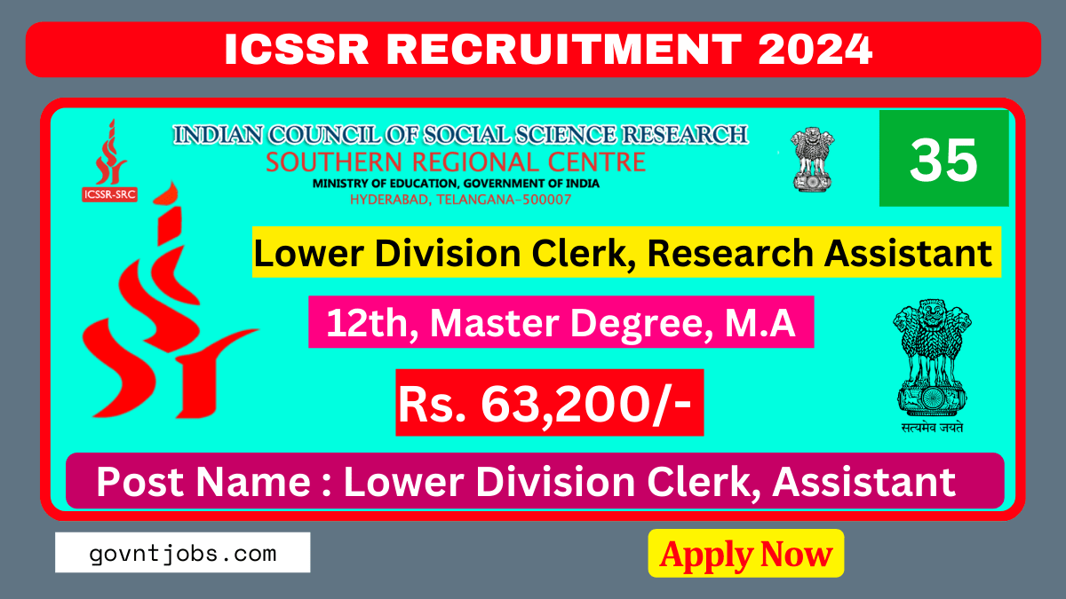 ICSSR Recruitment 2024 Apply Online For 35 Lower Division Clerk Posts