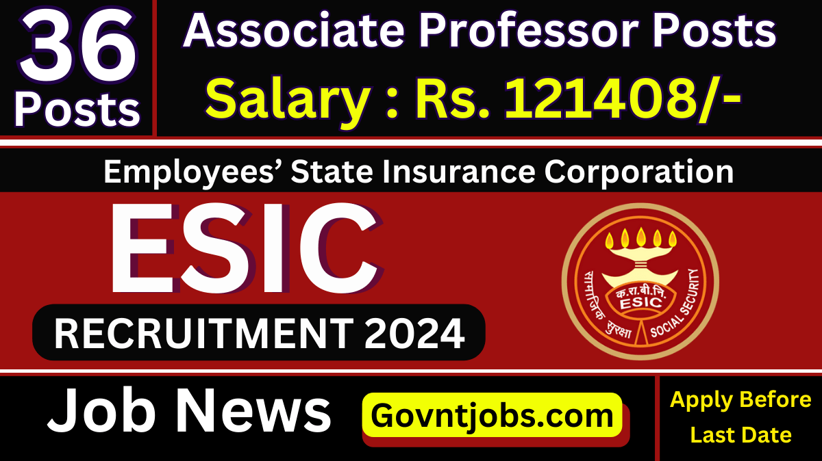 Esic Karnataka Professor Recruitment For Professor Associate