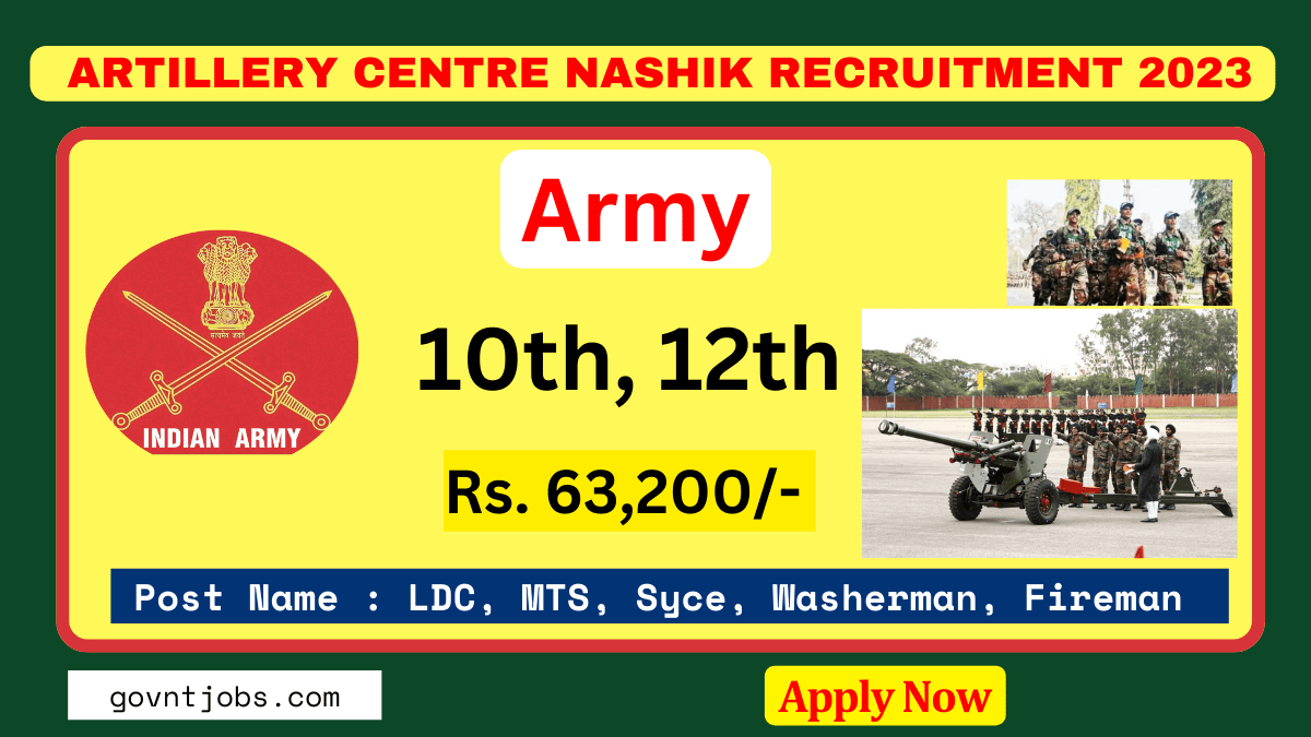 Artillery Centre Nashik Recruitment 2023 Notification Out Apply For 06 Mts Ldc And Other Posts 