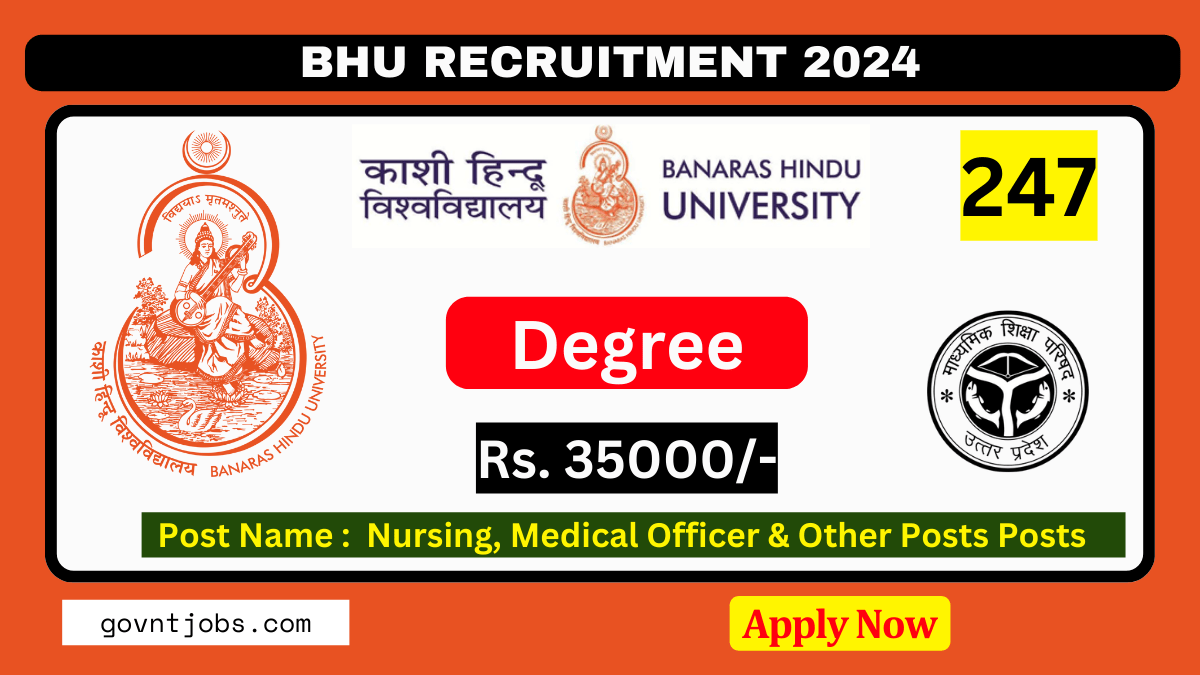 BHU Recruitment 2024 Apply Online for 247 Various Posts, Check
