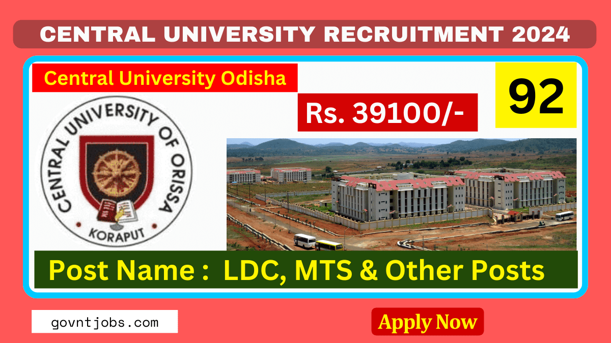 Central University Odisha Recruitment 2024 Central University