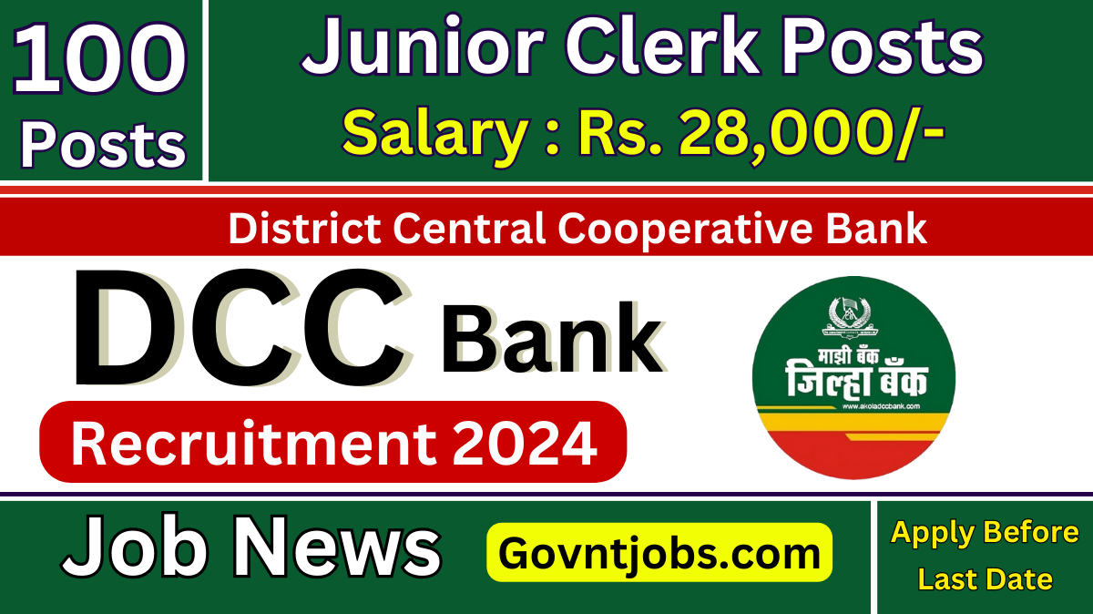 Akola DCC Bank Recruitment 2025 Junior Clerk Apply Online for 100