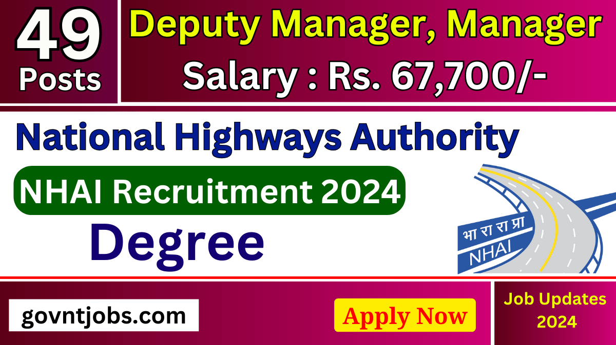 NHAI Recruitment 2024 Apply Online For 49 Deputy General Managers ...