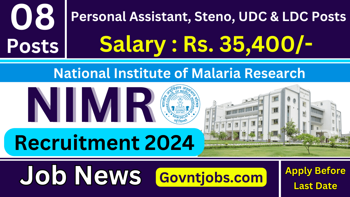 NIMR Recruitment 2024 Apply Online for Personal Assistant, LDC Posts