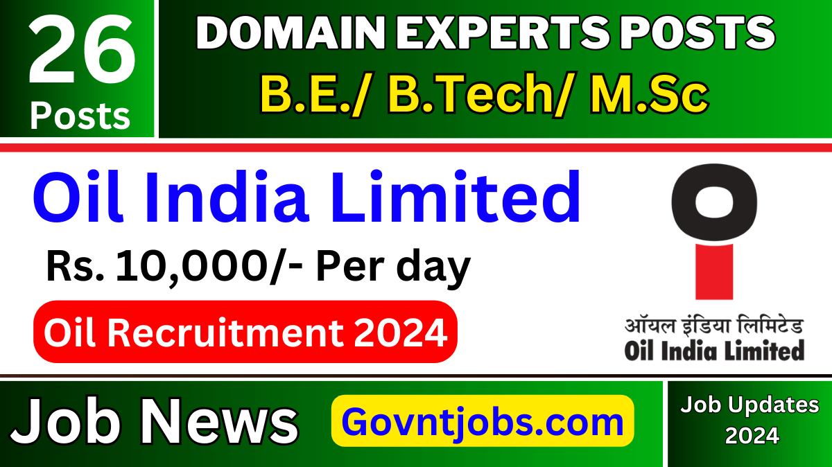 Oil India Domain Experts Recruitment 2024 Apply For 26 Posts Check   Oil India Domain Experts Recruitment 2024  