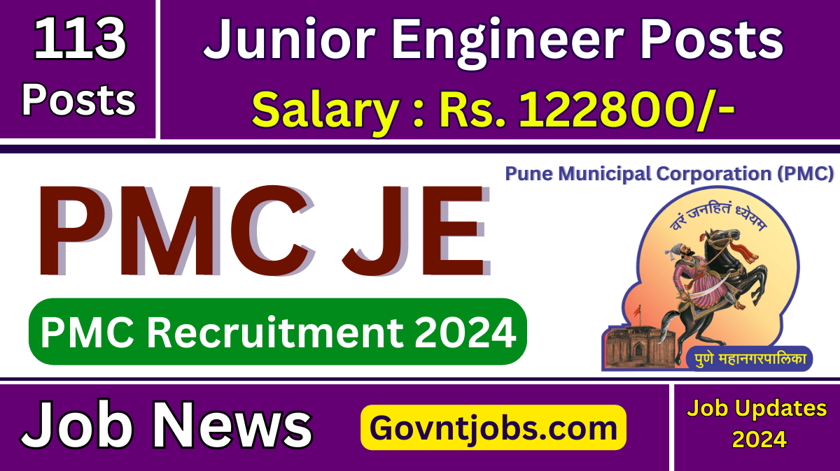 PMC JE Recruitment 2024 Apply Online for 113 Junior Engineer Posts