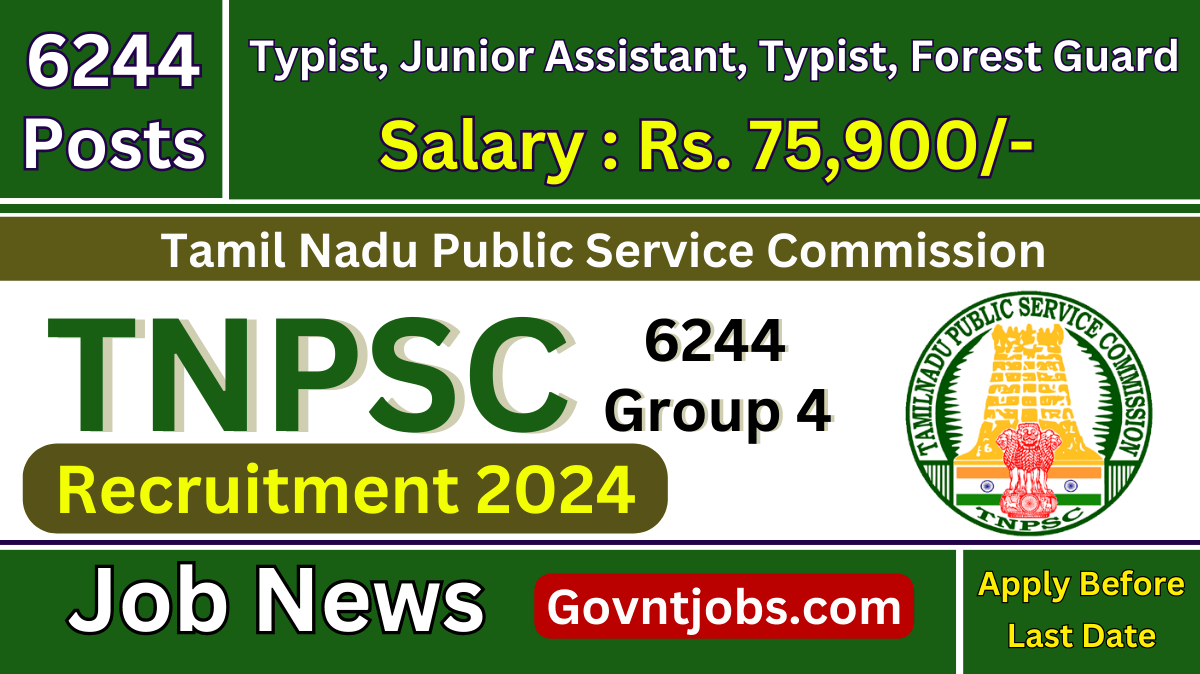 TNPSC Group 4 Notification 2024, For 6244 Vacancy, Exam Date, Pattern