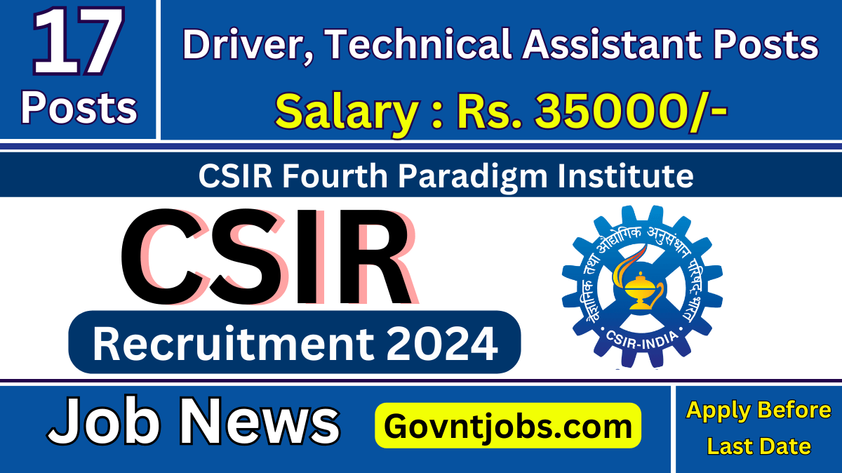 CSIR 4PI Recruitment 2024 Apply Online For 17 Driver Technical   CSIR 4PI Recruitment 2024 1 