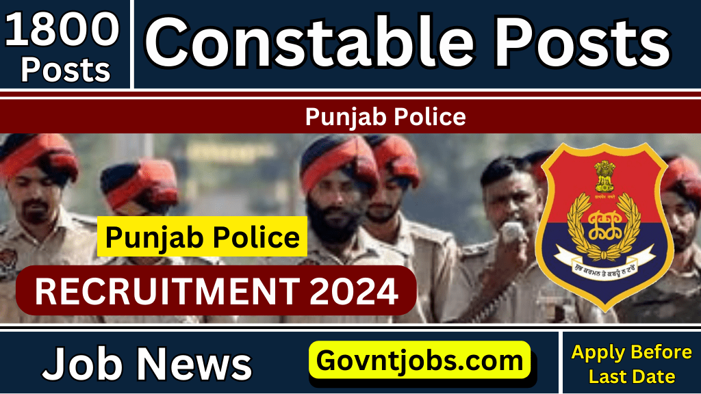 Punjab Police Constable Recruitment 2024 1800+ Posts Check