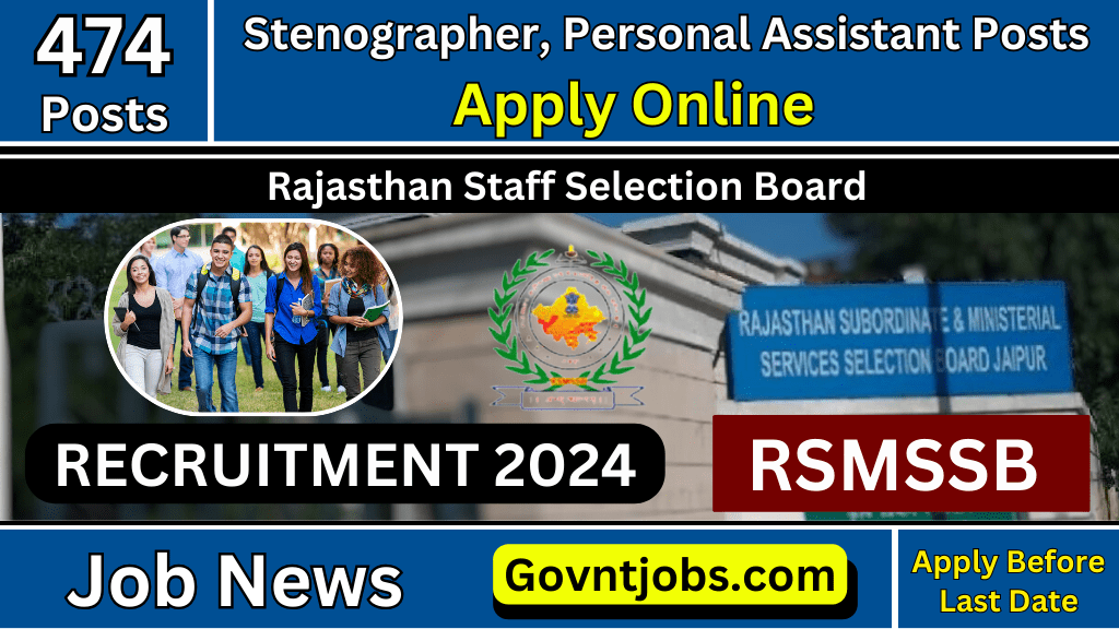 RSMSSB Recruitment 2024 : 474 Posts Apply Online For Stenographer ...