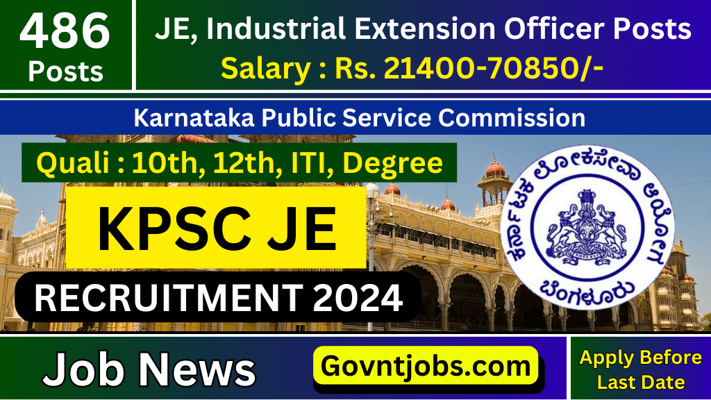 KPSC JE Recruitment 2024 Apply Online For 486 Junior Engineer ...