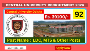 Central University Odisha Recruitment 2024