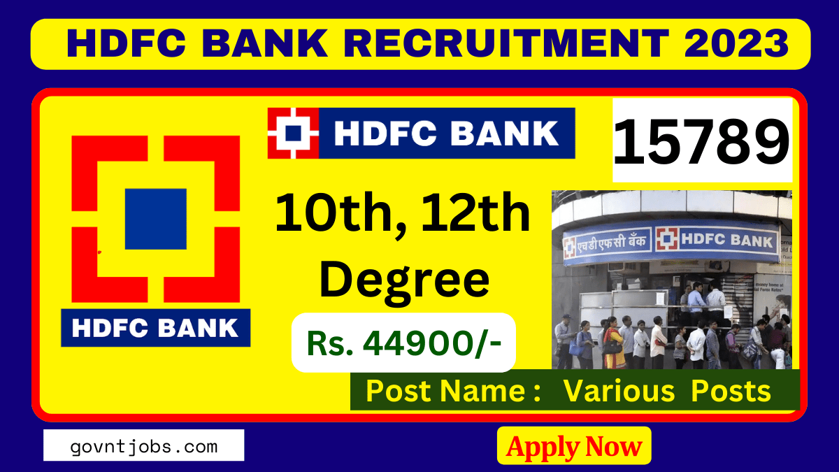 HDFC Bank Recruitment 2024 Apply Online