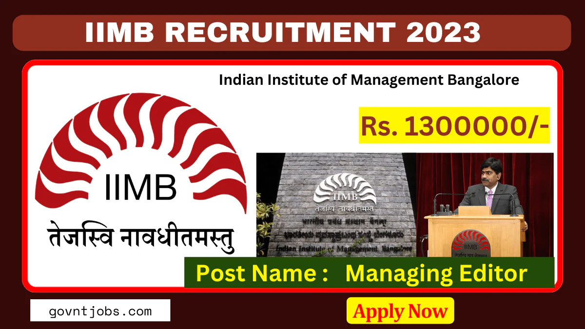 IIMB Recruitment 2023 Apply Online