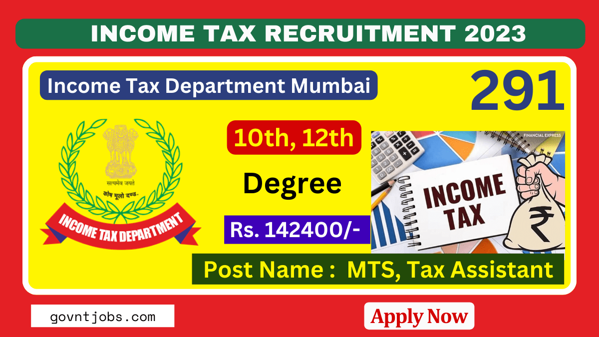 Tax Department Mumbai Recruitment 2024 Apply Online for 291 MTS