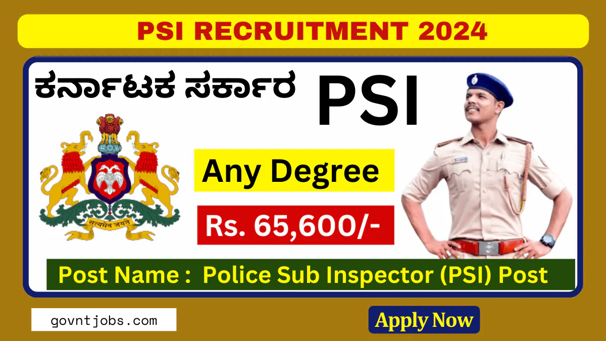 PSI Recruitment 2024 KSP SI Recruitment 2024 Apply Online ಪೊಲೀಸ್