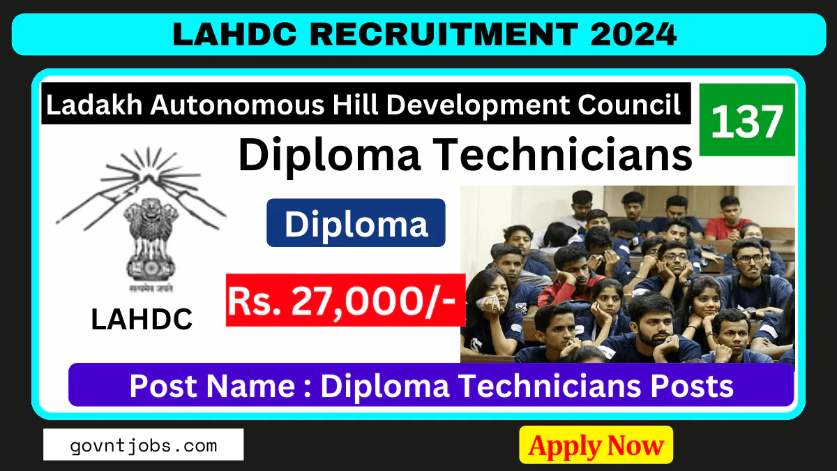 LAHDC Recruitment 2024 Apply For 137 Diploma Technicians Posts Check   LAHDC Recruitment 2024  .webp