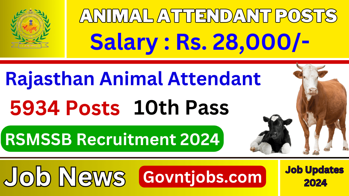 Rajasthan Animal Attendant Recruitment 2024 Apply Online For 5934 Posts ...