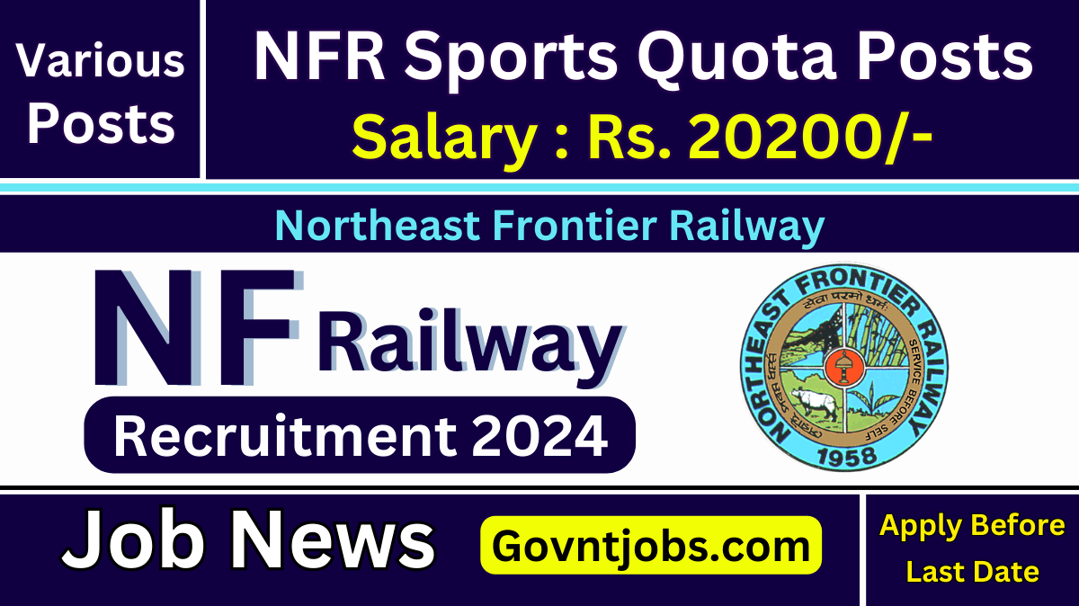 NF Railway Recruitment 2024 for Sports Person Posts Check Qualification